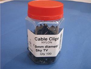 Cable-Clip-Sgl-7mm-Roka-Black-(Jar-of-100)-(30736)